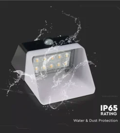 Illuminazione Per Esterno- Applique led da esterno vtac nero con sensore 4000k