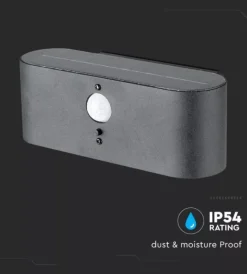 Illuminazione Per Esterno|Applique led da esterno vtac bianco con sensore di movimento 3000k