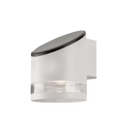 Illuminazione Per Esterno- Applique led da esterno vtac bianco cilidrica obliqua 3000k