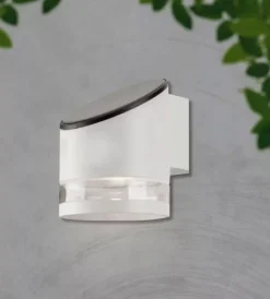 Illuminazione Per Esterno- Applique led da esterno vtac bianco cilidrica obliqua 3000k