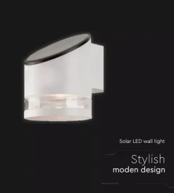 Illuminazione Per Esterno- Applique led da esterno vtac bianco cilidrica obliqua 3000k
