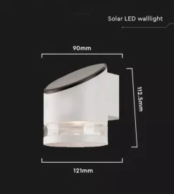 Illuminazione Per Esterno- Applique led da esterno vtac bianco cilidrica obliqua 3000k