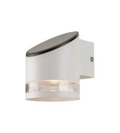 Illuminazione Per Esterno|Applique led da esterno vtac bianco cilindrica obliqua con sensore 3000k