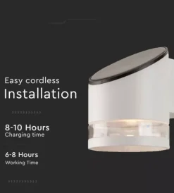 Illuminazione Per Esterno|Applique led da esterno vtac bianco cilindrica obliqua con sensore 3000k