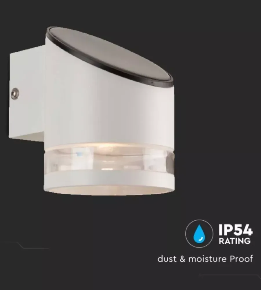 Illuminazione Per Esterno|Applique led da esterno vtac bianco cilindrica obliqua con sensore 3000k