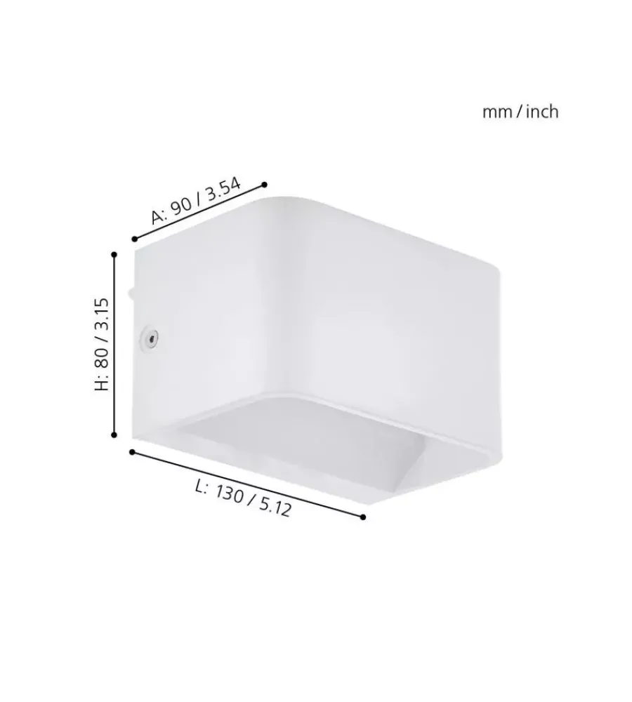 Illuminazione Per Interno-Eglo Applique led da interno "sania" bianco 3000k