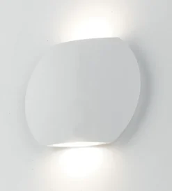 Illuminazione Per Esterno- Applique led "miura" in alluminio goffrato bianco 2x3w, 520 lm