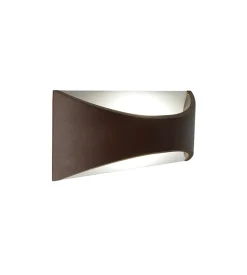 Illuminazione Per Esterno|Applique led "moon" marrone 6w, bianco naturale