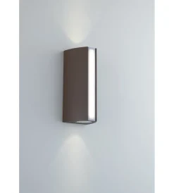 Illuminazione Per Esterno- Applique led "ray" in alluminio corten, 890lm