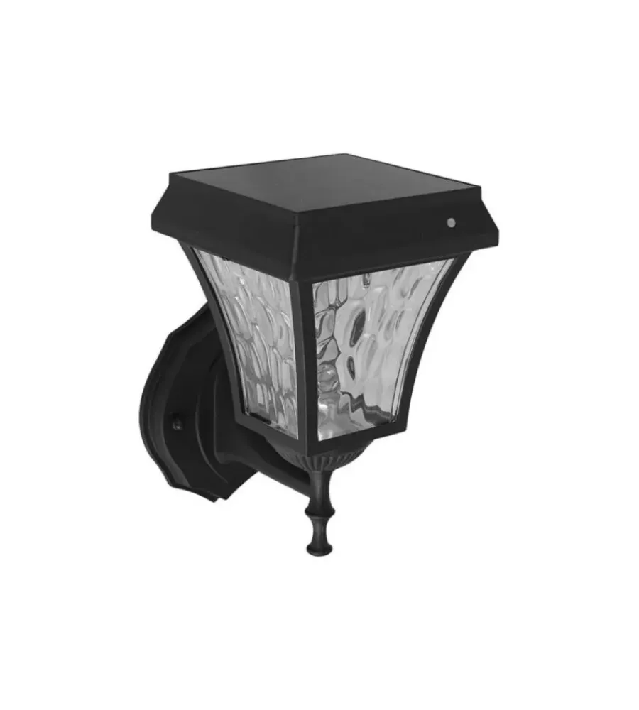 Illuminazione Per Esterno|Applique led solare a muro da esterno vtac nero 3000+4000+6000k