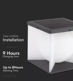 New Applique led solare da esterno vtac nero con telecomando 3000k 8w Illuminazione Per Esterno