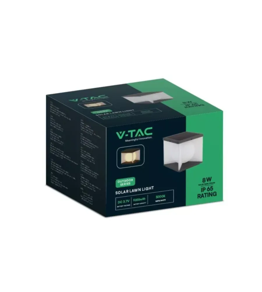 New Applique led solare da esterno vtac nero con telecomando 3000k 8w Illuminazione Per Esterno