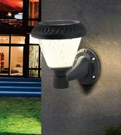 Illuminazione Per Esterno- Applique led solare da esterno vtac a cono con telecomando 3in1