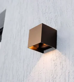 Illuminazione Per Esterno- Applique led solare da esterno vtac marrone 3000k