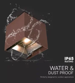Illuminazione Per Esterno- Applique led solare da esterno vtac marrone 3000k