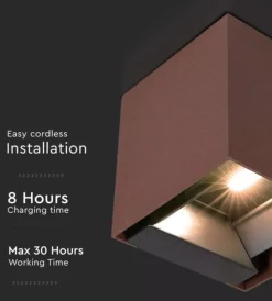 Illuminazione Per Esterno- Applique led solare da esterno vtac marrone 3000k