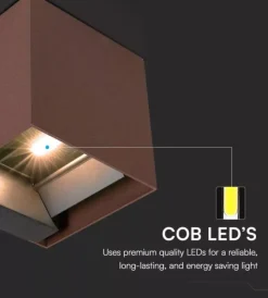Illuminazione Per Esterno- Applique led solare da esterno vtac marrone 3000k