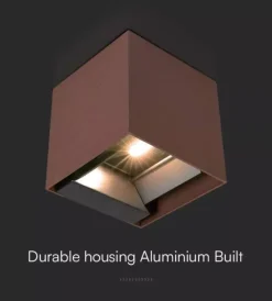Illuminazione Per Esterno- Applique led solare da esterno vtac marrone 3000k