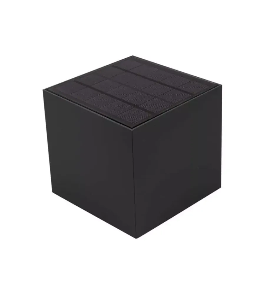 Illuminazione Per Esterno- Applique led solare da esterno vtac nero 3000k