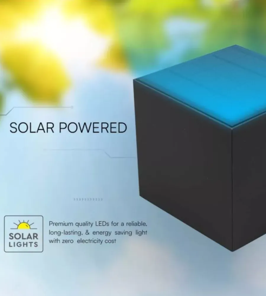 Illuminazione Per Esterno- Applique led solare da esterno vtac nero 3000k