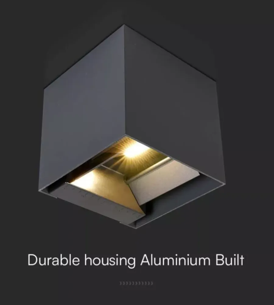 Illuminazione Per Esterno- Applique led solare da esterno vtac nero 3000k