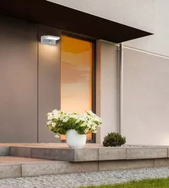 Illuminazione Per Esterno- Applique led solare da esterno rettangolare vtac nero 3000k