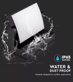 Illuminazione Per Esterno- Applique led solare da esterno rettangolare vtac nero 3000k