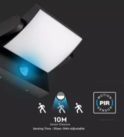 Illuminazione Per Esterno- Applique led solare da esterno rettangolare vtac nero 3000k