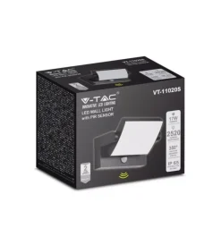 Illuminazione Per Esterno- Applique led solare da esterno rettangolare vtac nero 3000k