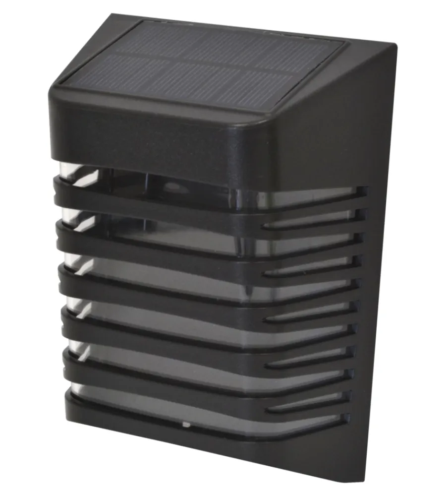 Illuminazione Per Esterno|Applique led solare da esterno "square" nero 3000k
