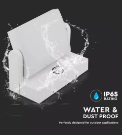 Illuminazione Per Esterno- Applique led solare da esterno rettangolare vtac bianco 4000k