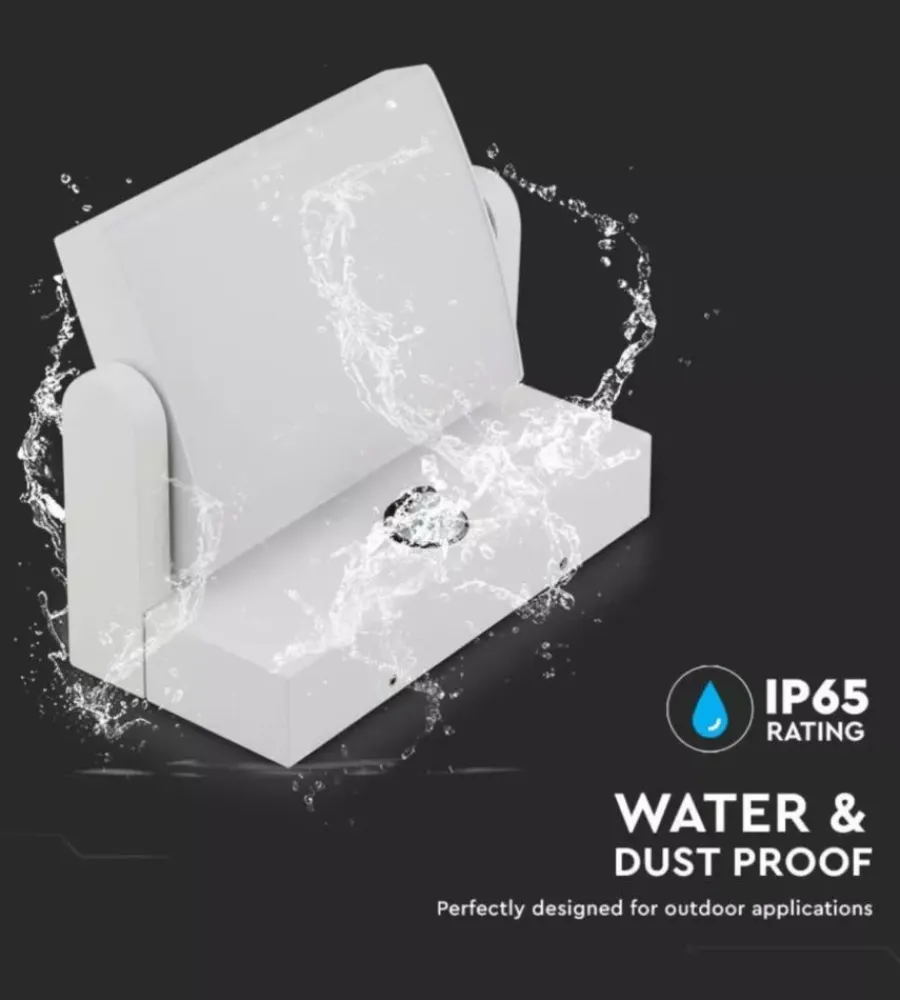 Illuminazione Per Esterno- Applique led solare da esterno rettangolare vtac bianco 4000k
