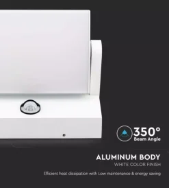 Illuminazione Per Esterno- Applique led solare da esterno rettangolare vtac bianco 4000k