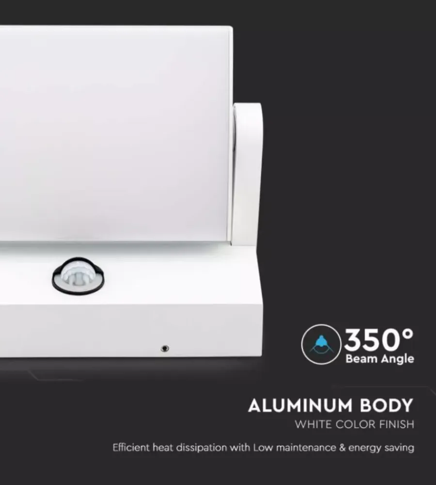 Illuminazione Per Esterno- Applique led solare da esterno rettangolare vtac bianco 4000k