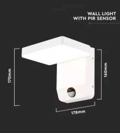 Illuminazione Per Esterno- Applique led solare da esterno quadrata vtac bianco 4000k