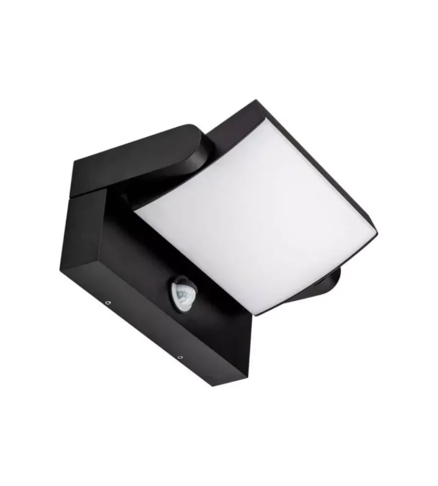 Illuminazione Per Esterno|Applique led solare da esterno rettangolare vtac nero 4000k