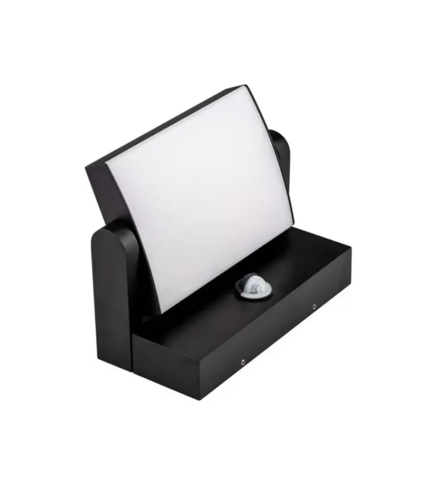Illuminazione Per Esterno|Applique led solare da esterno rettangolare vtac nero 4000k