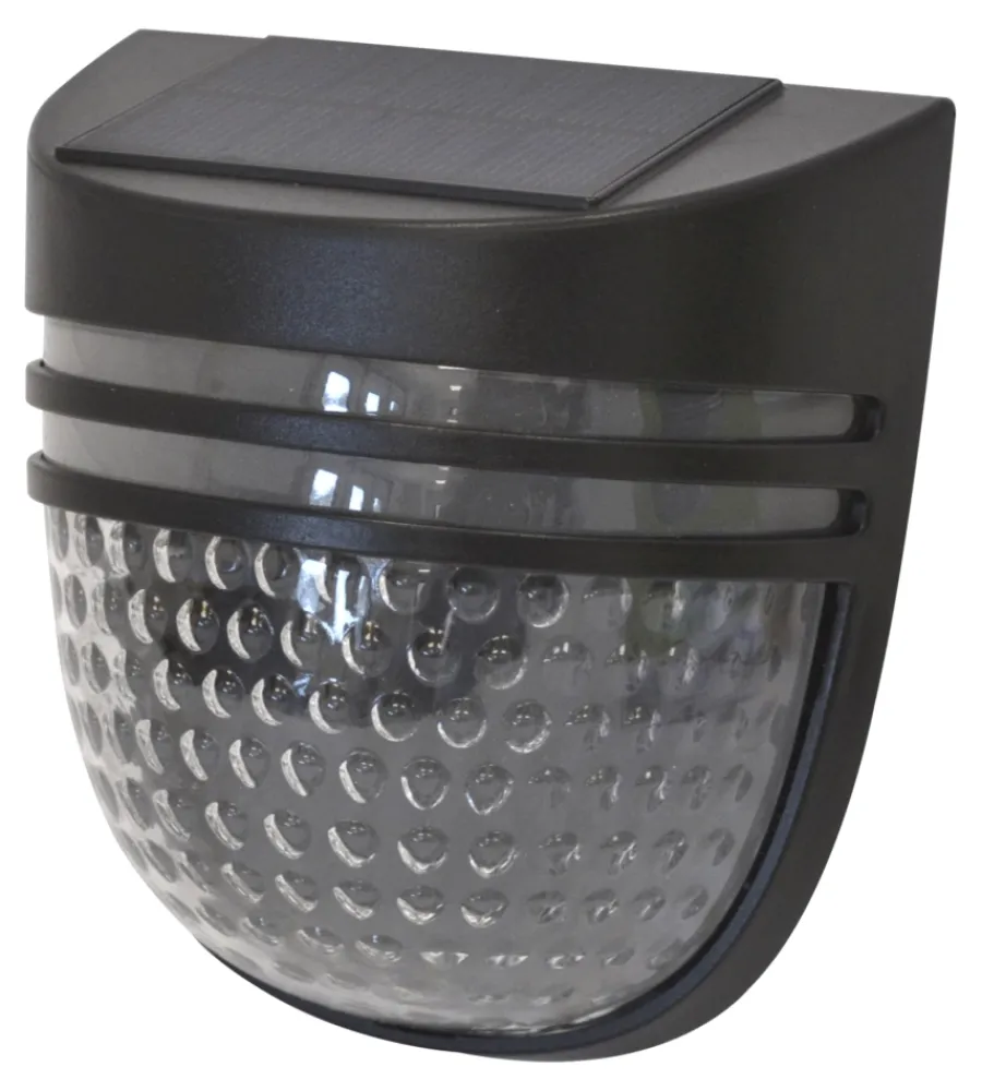 Illuminazione Per Esterno- Applique led solare da esterno "round" nero 3000k