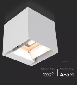Illuminazione Per Esterno- Applique led solare da esterno vtac bianco 4000k