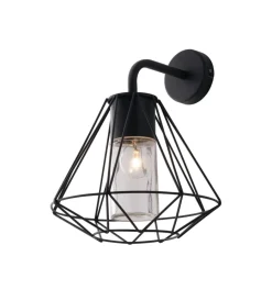 Illuminazione Per Esterno|Applique "mandala" in metallo nero con diffusore in vetro, ø29,5x36 cm