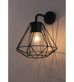 Illuminazione Per Esterno|Applique "mandala" in metallo nero con diffusore in vetro, ø29,5x36 cm