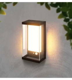 Illuminazione Per Esterno- Applique nero a led con pannello solare 3000k, 8,3x12,6x25,2 cm