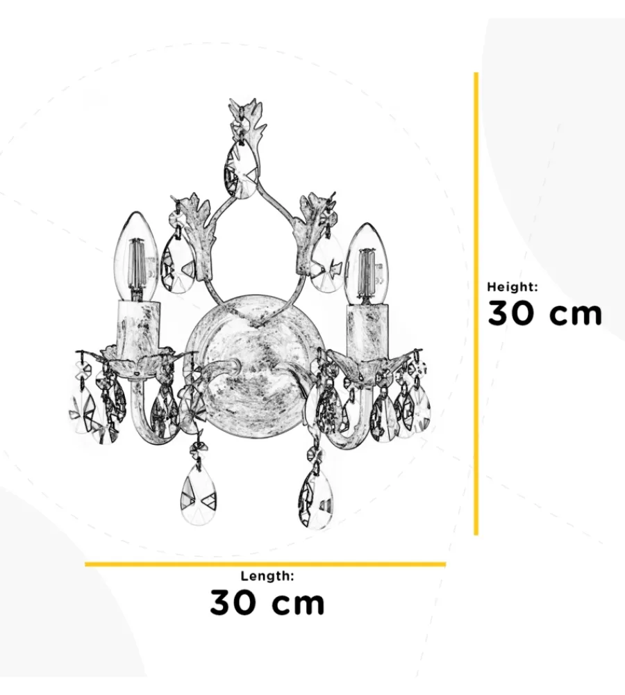 Onli Illuminazione Per Interno|Applique "kate" 2 luci, e14