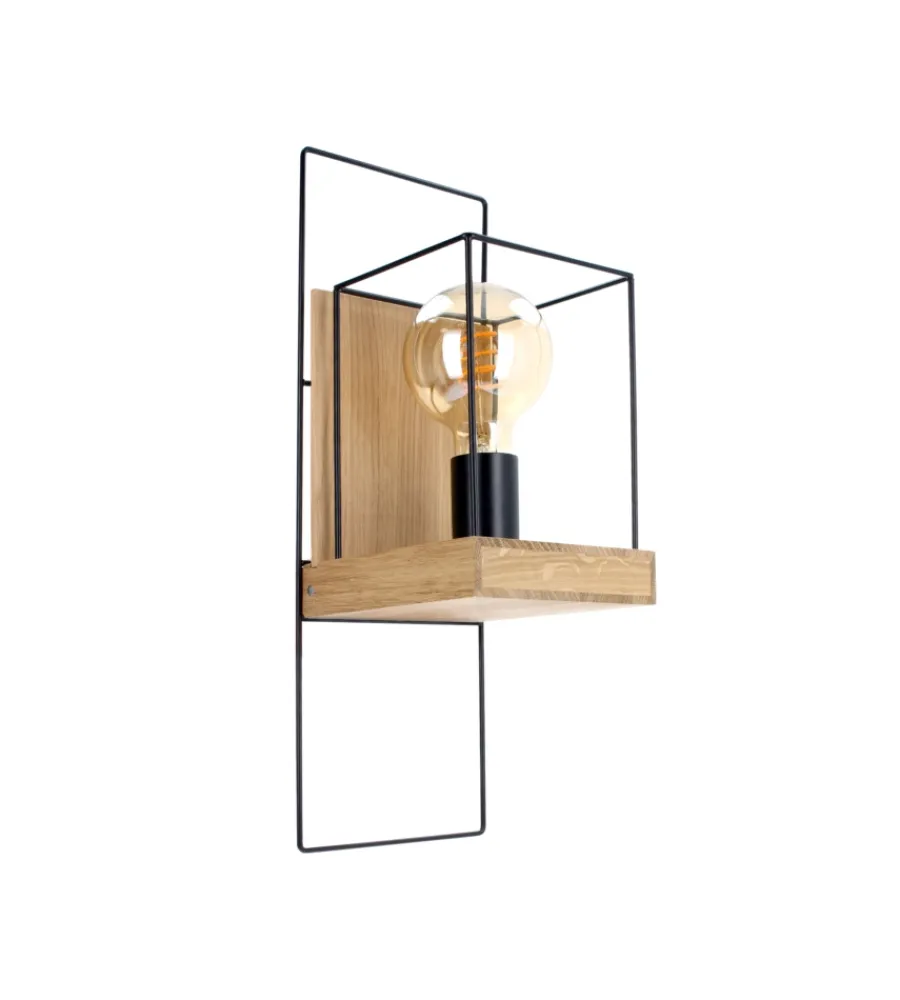 Best Applique "lorken" legno di pino e metallo, e27 Illuminazione Per Interno