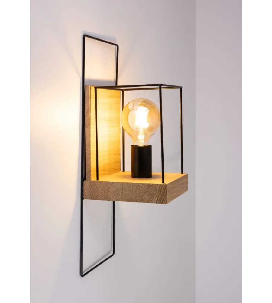 Best Applique "lorken" legno di pino e metallo, e27 Illuminazione Per Interno