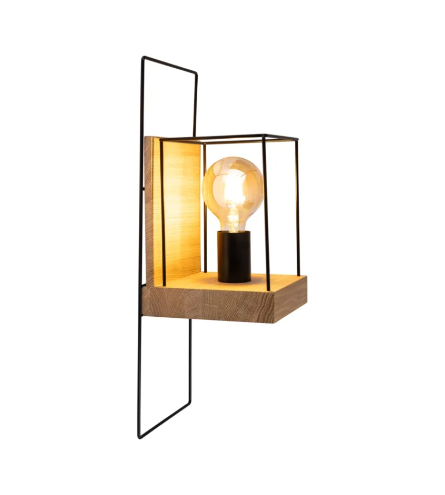 Best Applique "lorken" legno di pino e metallo, e27 Illuminazione Per Interno