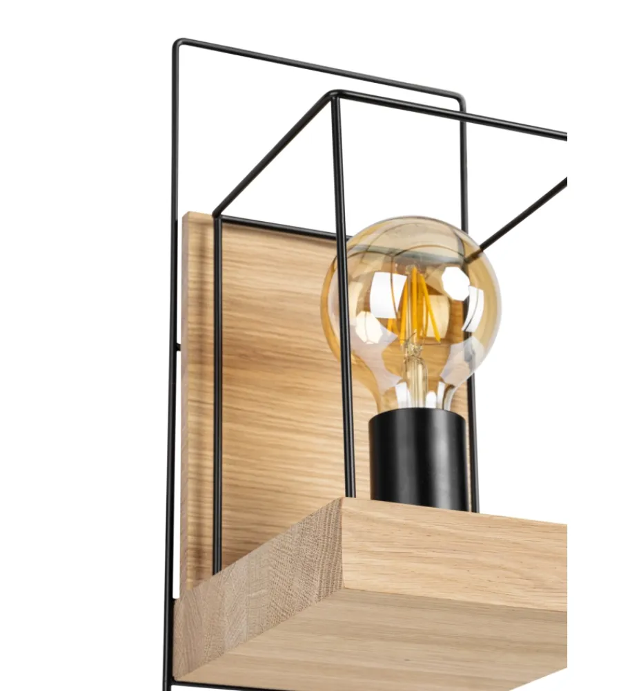 Best Applique "lorken" legno di pino e metallo, e27 Illuminazione Per Interno