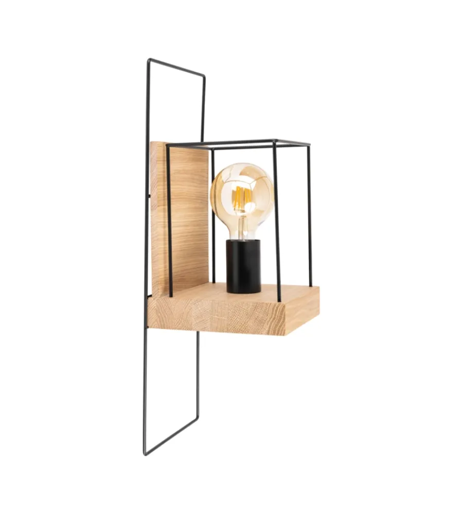 Best Applique "lorken" legno di pino e metallo, e27 Illuminazione Per Interno