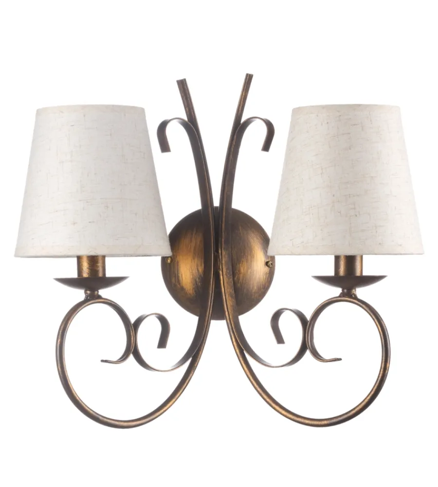 New Applique "pompei" 2 luci bronzo, e14 Illuminazione Per Interno