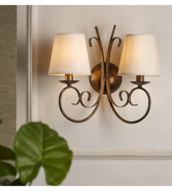 New Applique "pompei" 2 luci bronzo, e14 Illuminazione Per Interno